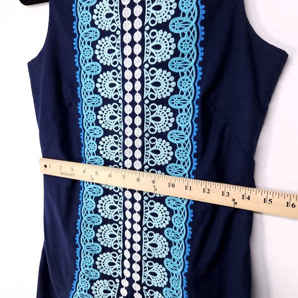 Lilly Pulitzer Sheath Dress Size 0 Embroidered Front Fully Lined Sleeveless - Picture 9 of 16